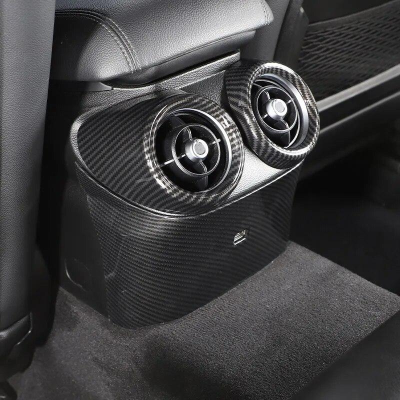 ABS Carbon Fiber For Alfa Romeo Giulia 2017- Car Rear Row Air Conditioning Vent Outlet Cover Trim Auto Interior Accessories