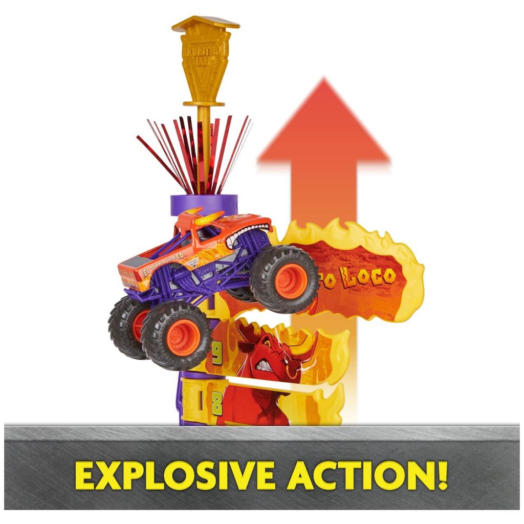 Monster Jam El Toro Loco Big Air Challenge Playset with Exclusive Monster Truck, Over 20" Tall, 1:64 Scale Kids Toy for Boys Ages 3+