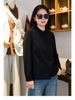 YUN Ink Black Women's Loose Casual Long-Sleeve Shirt Jacket - 2025 Autumn Collection