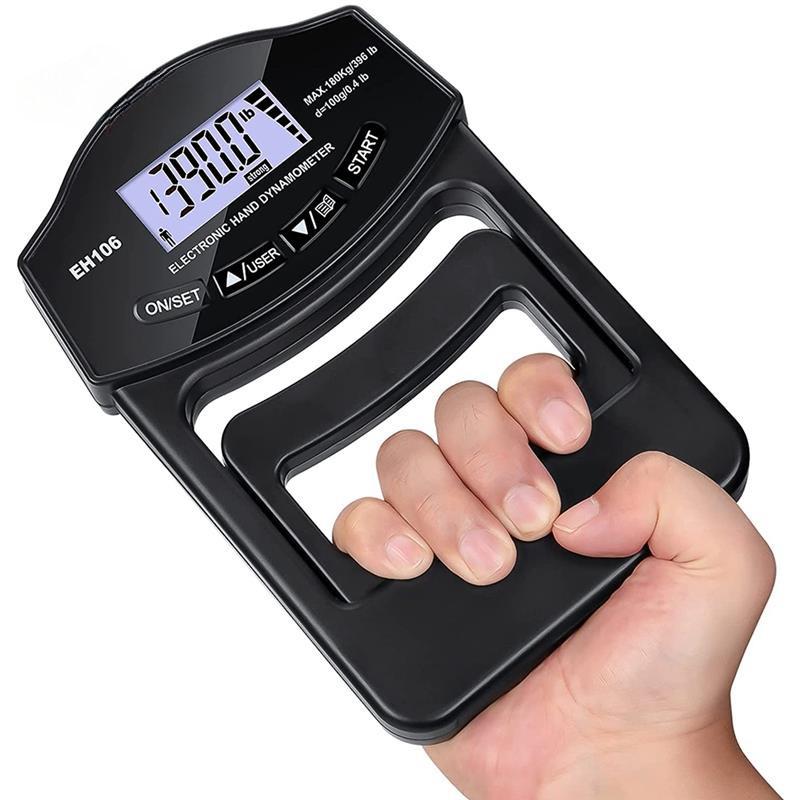 396Lbs/180Kg USB LCD Screen Hand Grip Dynamometer Grip Strength Tester Handheld Digital Electronic Grip Strength Meter