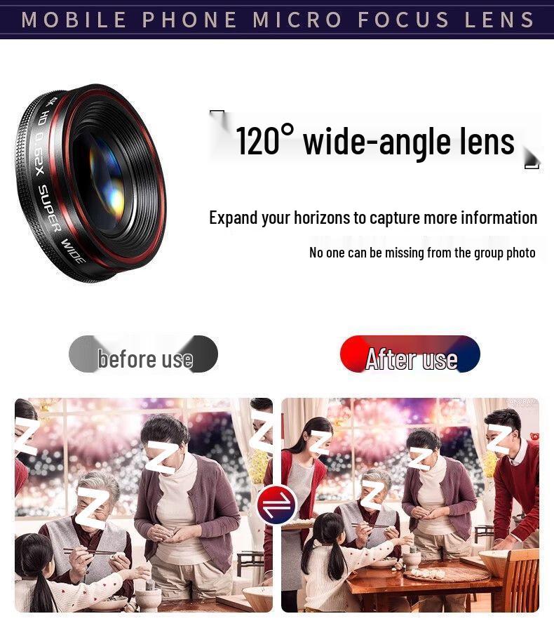 Weitwinkel- & Makro-Handyobjektiv - Professioneller HD-Fisheye-Aufsatz für Video & Foto.