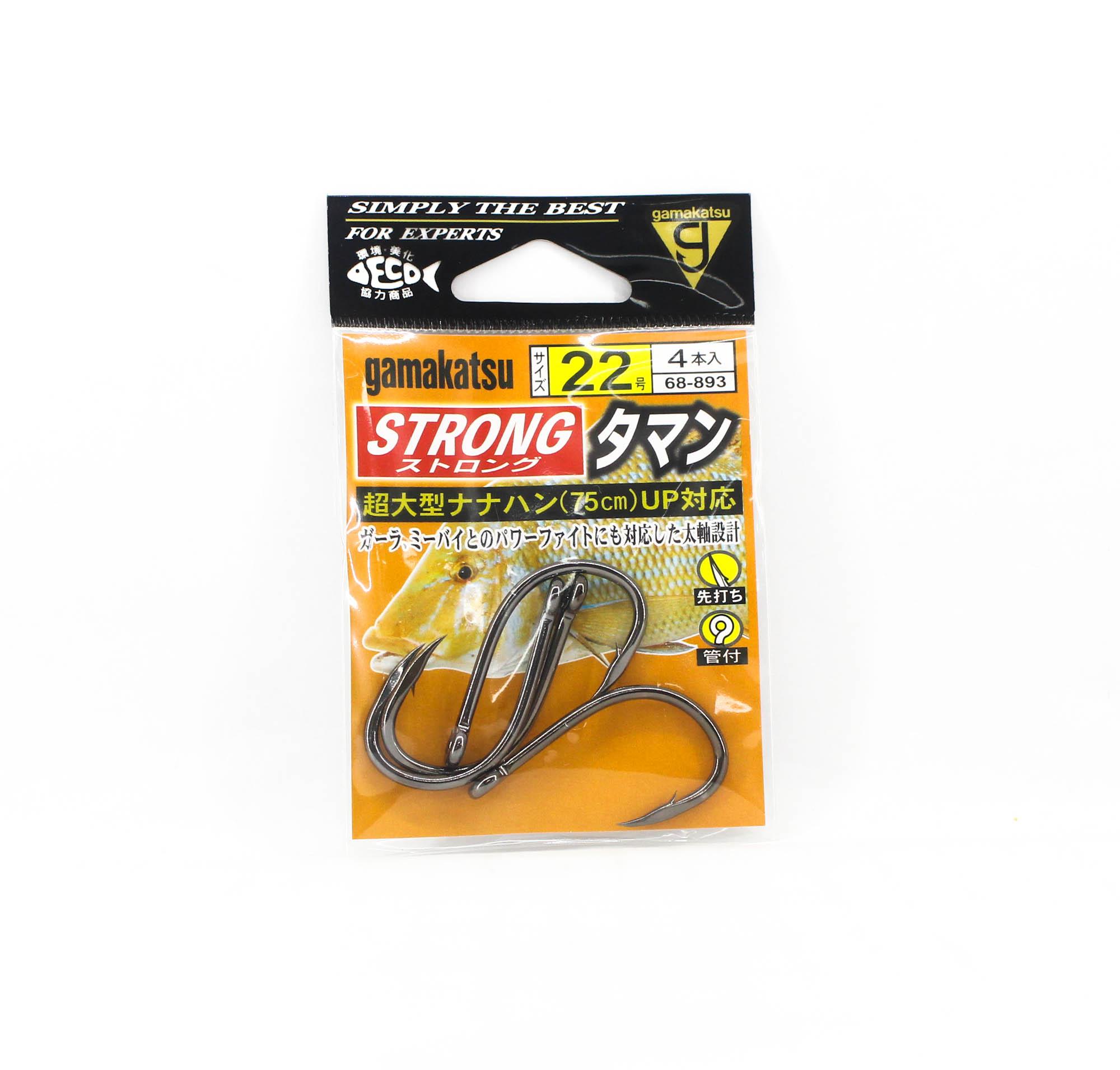 Gamakatsu 68893 Bara Taman Strong Hook NSB Size 22, 4 Per Pack (9056)