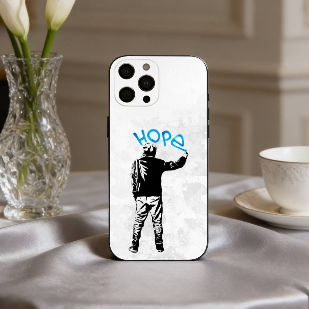 S-Street Art B-Banksy G-Graffiti  Phone Case For iPhone 17pro,16,15,14,13,12,11 Plus,Pro Max,XS,Soft Silicone Black Cover