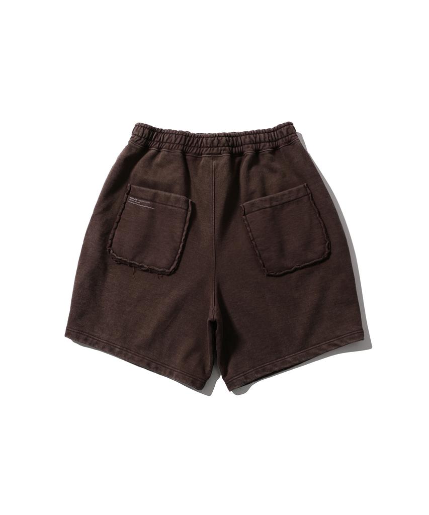 ANGLAN Heavyweight Washed Sweat Shorts - Brown