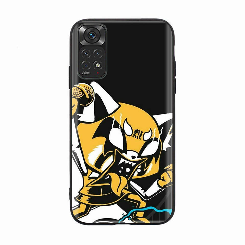 Black Case for Xiaomi Poco X6 X4 M5 M6 F5 F6 C65 C55 C50 C51 C40 Pro Redmi 14C A3X 13C 12C 11T 10A 9C Note 7 6 8A Plus H-12 Aggretsuko