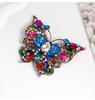 Vintage Inlaid Diamond Butterfly Brooch - Elegant Retro Insect Pin for Women