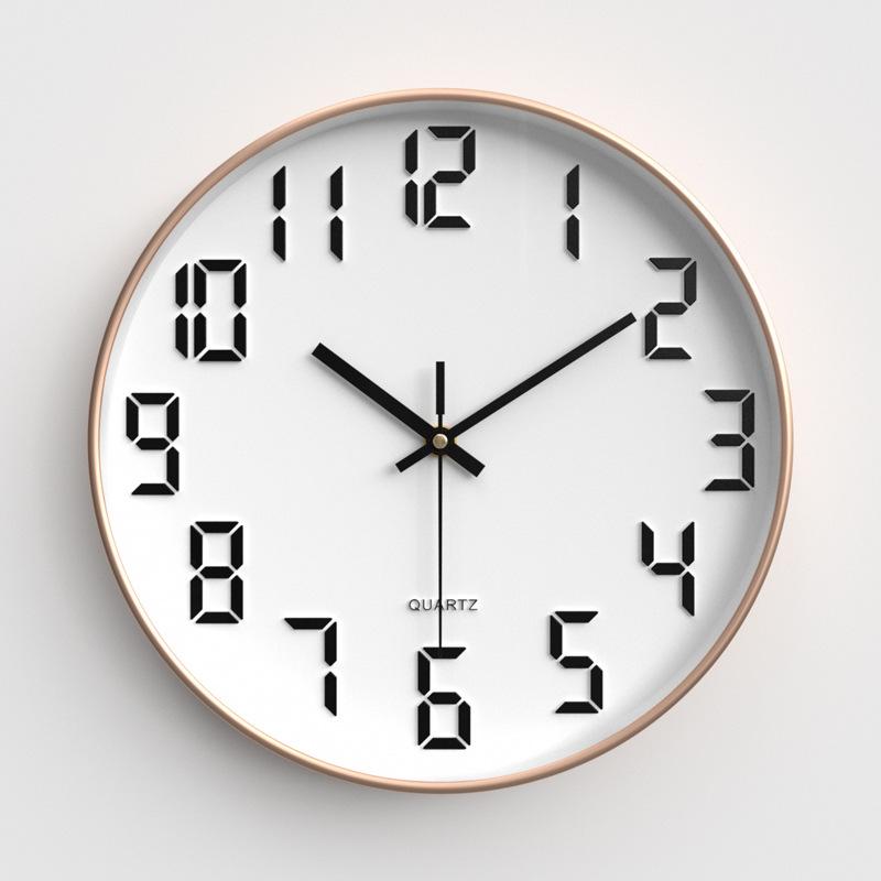 Household Clocks, Living Room Wall Clock, Bedroom Silent Wall Clock, Modern Simple Round Quartz Clock 12 Inches 30CM