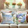 Blaues Wildblumenmuster Heimdeko Kissenbezug Schlafzimmer Wohnzimmer Sofa Dekor Polyester Kissenhülle Mit Reißverschluss