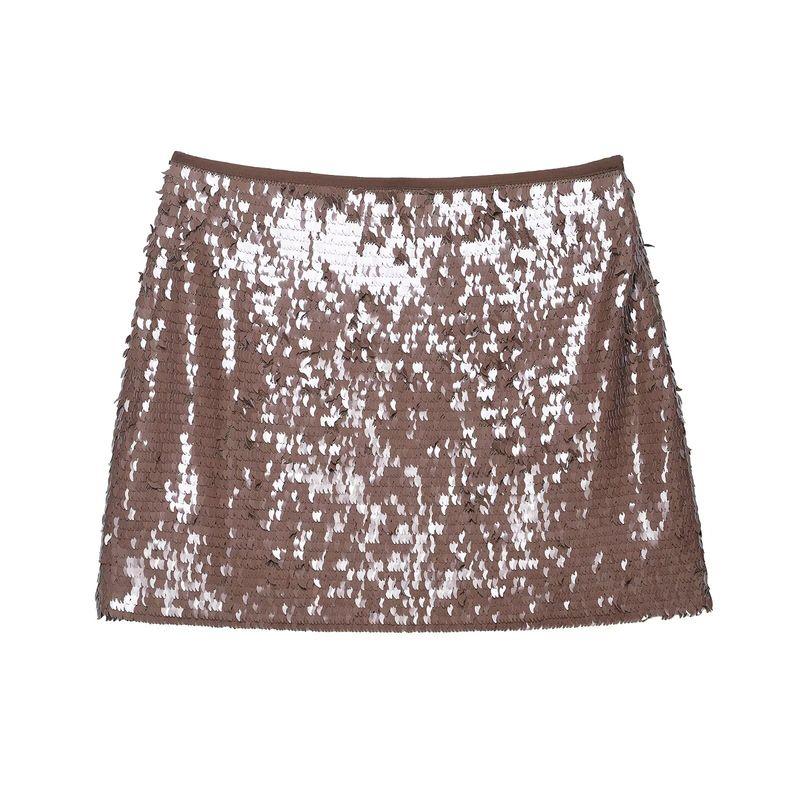 Za Export New Arrival Women's Clothing ZR Fashion Style French Fashion Sequin Easiest for Match Mini Skirt 3920104 700