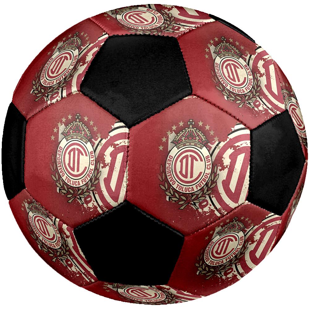SIZE 5 Deportivo Toluca F.C. Soccer Ball Colorful All Ages Machine Stitched PVC Competition Ready Durable High-Bounce