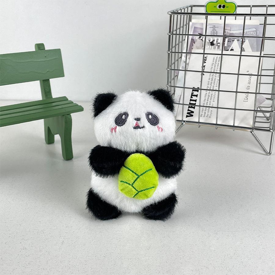 Mini Panda Charming Plush Toy Keychain Cute Animal Accessory For Bags And Cars