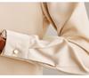 Women's Chic Early Spring Glossy Satin Long-Sleeve Shirt - Fashionable High-End Office Wear