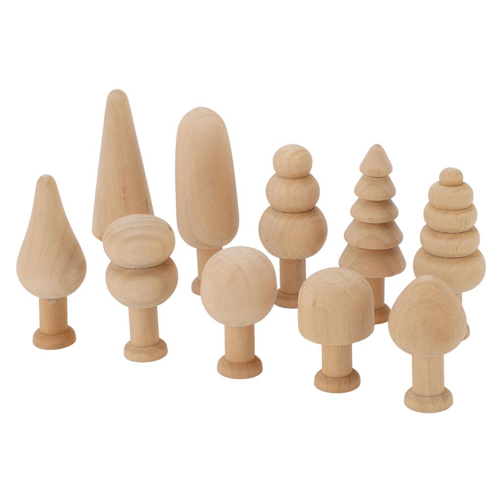 2er Set Unfertige Holzbäume zum Bemalen Mini Blanko Steck Weihnachtsbaum Zuhause Feiertagsspielzeug Anhänger Holz