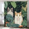 Funny Cat Shower Curtains Cute Cartoon Cat Bath Curtain,3d Printed Creative Bathroom Accessories Home Decoration With Hooks