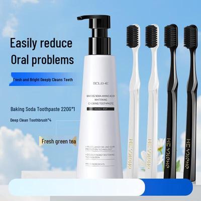 Baking Soda Whitening Toothpaste & Toothbrush Set
