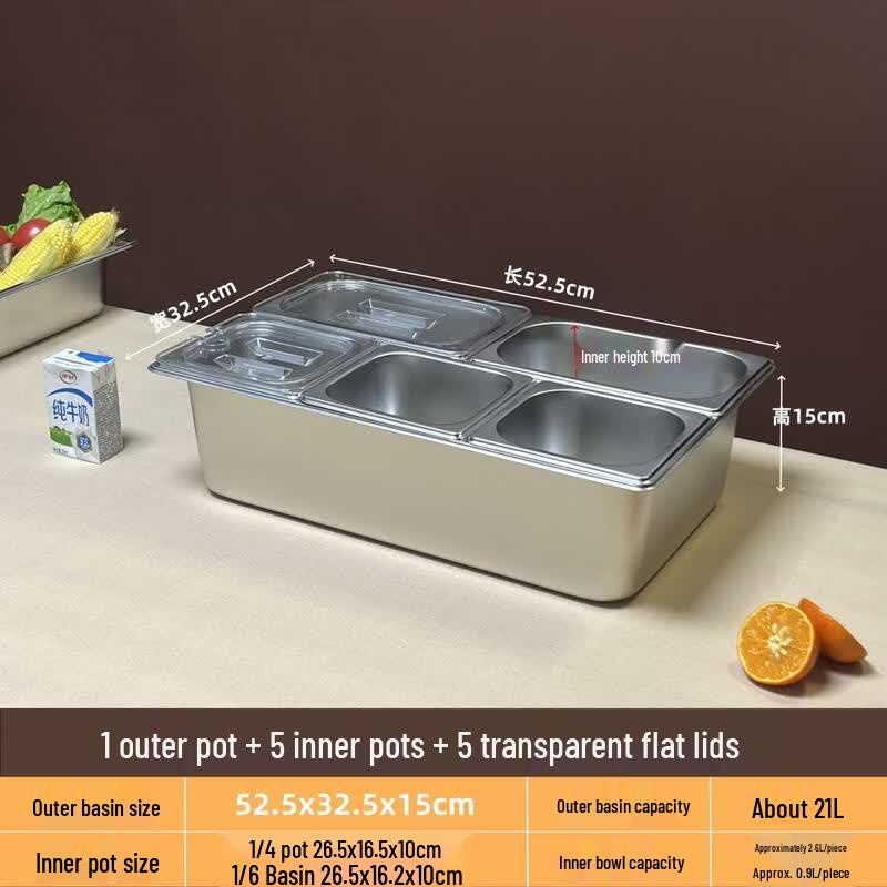 Stainless Steel Multi-Compartment Food Display Tray