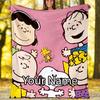 Custom Name Snoopy Theme Printed Blanket - Perfect for Couch, Bed, Travel & Outdoor Use | Machine Washable, Cozy & Durable.