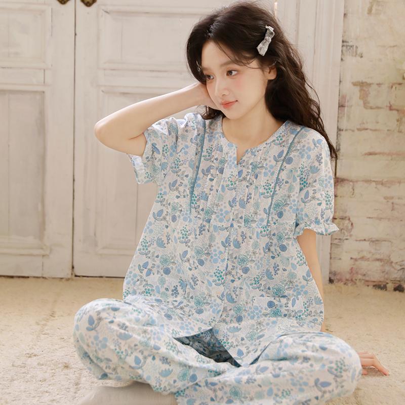 Huayue Women's Short Sleeved Pants Home Clothing Set