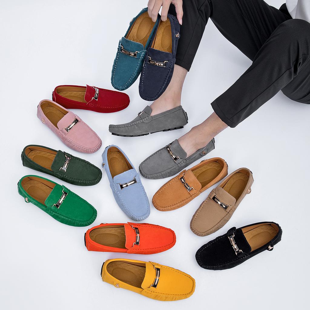 Scarpe da Uomo in Pelle Scamosciata Taglia Grande 50 Mocassini Comode Scarpe Casual Unisex Scarpe da Guida Mocassini Scarpe Piatte Calzature da Uomo