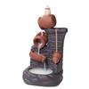 J1UL1N Incense Burner Water Vat The Brick Wall Waterfall Backflow Handmade Purple Clay Incense Stick Holder For Home Relaxation