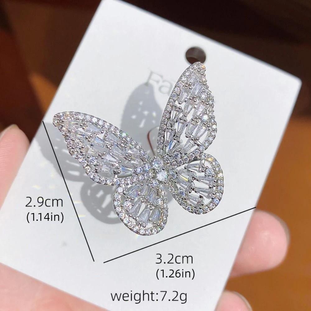 Forest Style Dreamlike Butterfly Ring Shiny Opening Ring Butterfly Engagement Rings  Women Men