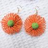 Bohemian Raffia Woven Flower Earrings & Brooches