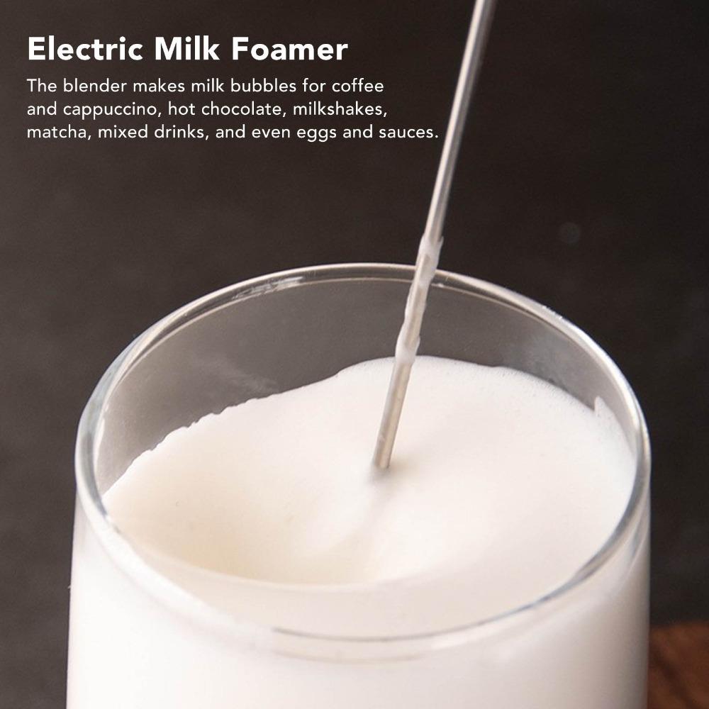 White Coffee Black Milk Frother Battery Powered Milk Beater Practical Milk Foam Maker  Home Kitchen