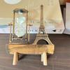 Retro Eiffel Tower Hourglass with Wooden Base - Modern Home Decor Ornament