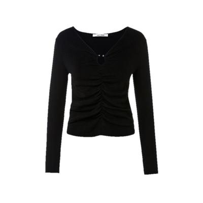 Lanzi Triacetat V-Ausschnitt Strickoberteil
