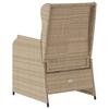 Garden Chairs with Cushions 2 Pcs. Adjustable Beige Poly Rattan