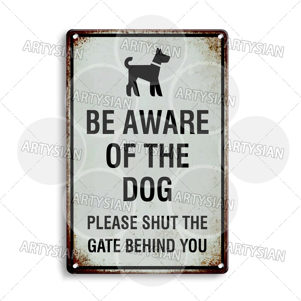 Beware Of Dogs Metal Sign Doberman Rottweiler Beagle Border Collie Dalmatian Bulldog GSD No Dogs Allowed Guide Dogs Welcome
