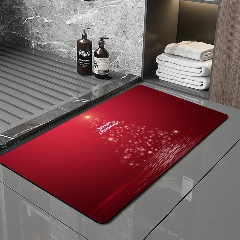 SANFAN Customizable Christmas Multipurpose Floor Mat Doorway Bath Mat Kitchen Mat