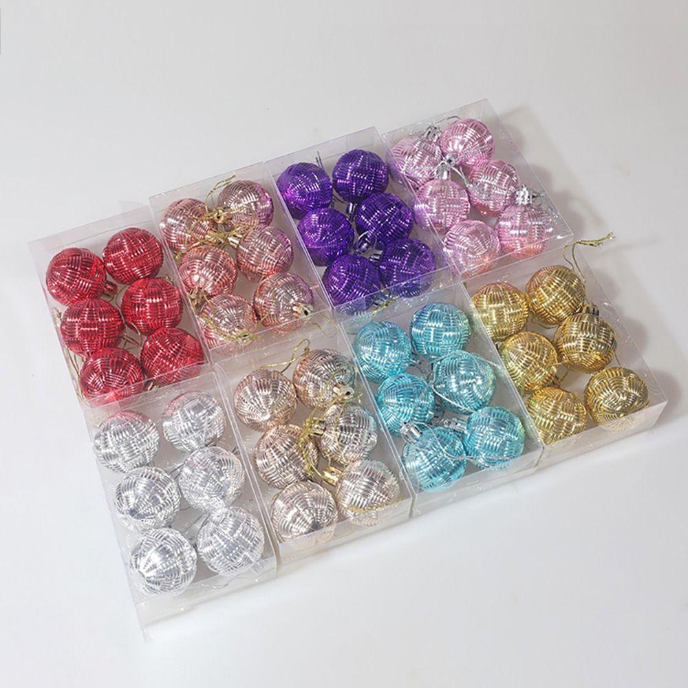6ks Party Dekorace Strom Ornament Plastové vánoční závěsné koule Barevné vánoční dekorativní koule
