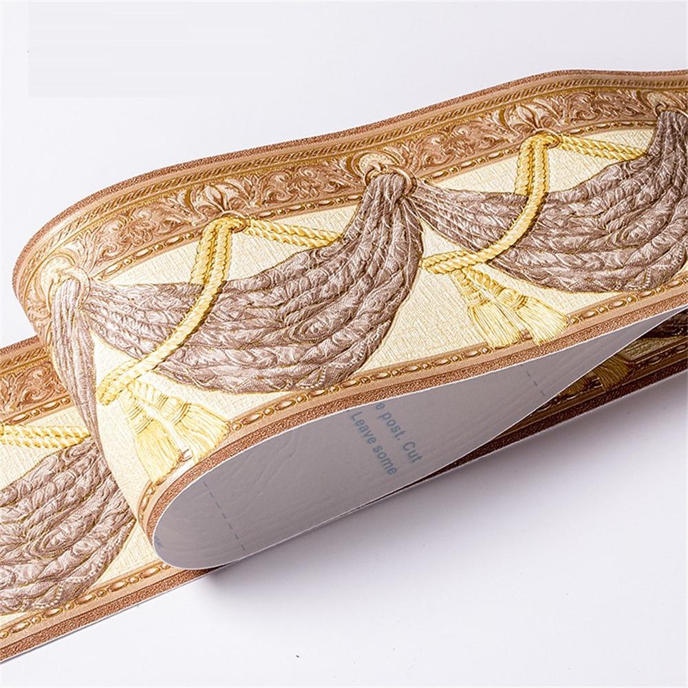 10CM PVC Waterproof Waist Line Wood Marble SelfAdhesive Skirting Line Wallpaper Living Room Decor Vinyl Border Wall Corner Stick