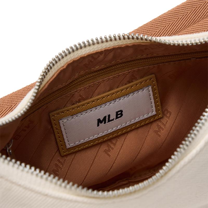 New MLB Polyester Blended Cotton Shoulder Bag Handbag Regular Unisex Beige & Brown 3ABQS014N-50CRD