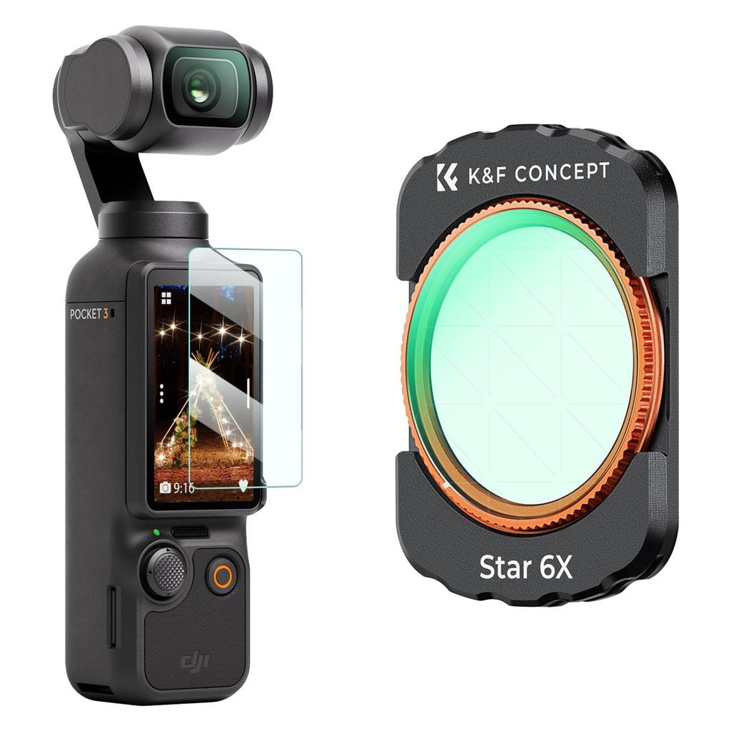 Concept Cross Filter for Osmo Pocket 6 Lines for Illumination and Water Surface Magnetic Detachable Easy To AGC Optical Nano Waterproof and Perfect