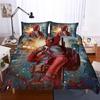 Deadpool Bedding Set, Anime Duvet Cover and Pillowcase, Microfibre, 3D Digital Print,Polycotton Three-piece Bed Duvet Cover Set