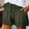 Women's Casual Loose Elastic Waist Plus Size Shorts with Pockets Trousers