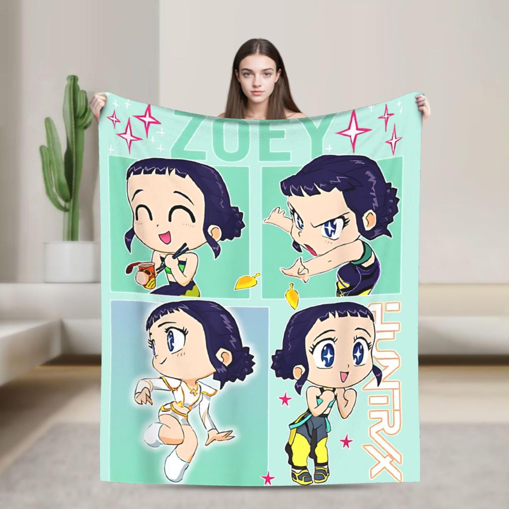 Huntrix Saja Boys KPop Demon Hunters Blanket  Plush Vintage Warm Throw Blanket for Home Autumn/Winter