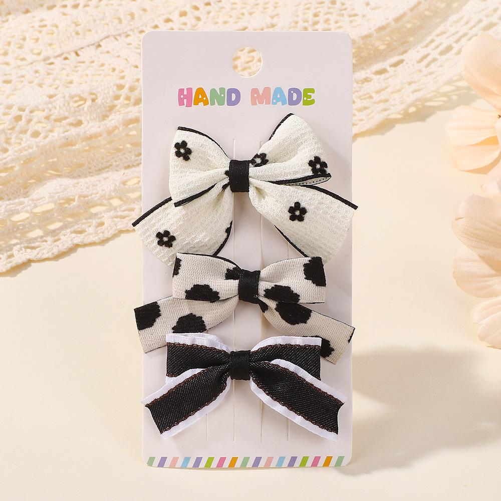 Children'S Bow Hairpin Set, Embroidered Handmade Full Package, Duck Bill Clip, Hair Accessories, Headdress 5205.