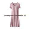 Women's Ruffle Short-Sleeve Nightgown with Chest Pad, Modal Spring/Summer Long Dress for Home Wear