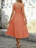 2025 Summer European-American Ethnic A-Line Spliced Sling Dress