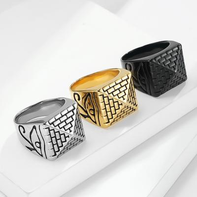 Stile Europeo e Americano Piramide Egizia Occhio di Horus Acciaio Inossidabile Anello Faraone Anello Trigger da Uomo