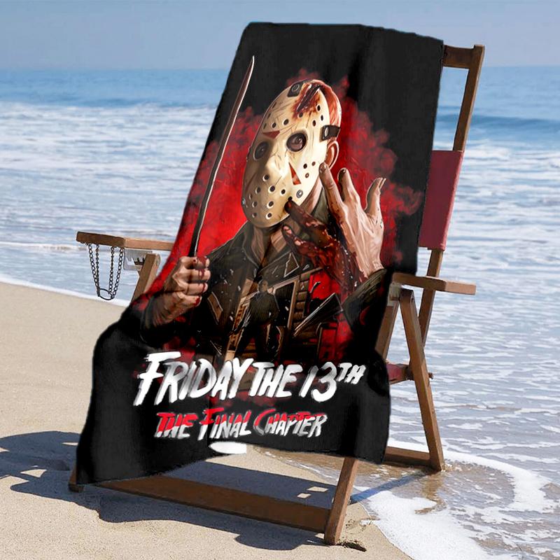 Ultra-Soft Beach Towel with Friday the 13th Theme,Ideal for Pool - Camping, Diving - Perfect Travel Essential, Vibrant Beach Towel.