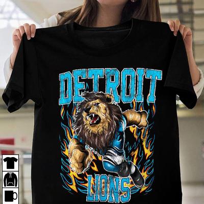 Camiseta de Futebol Detroit Team Lion Esqueleto de Futebol Presente Fã S-5XL NG2377 Camiseta Unissex