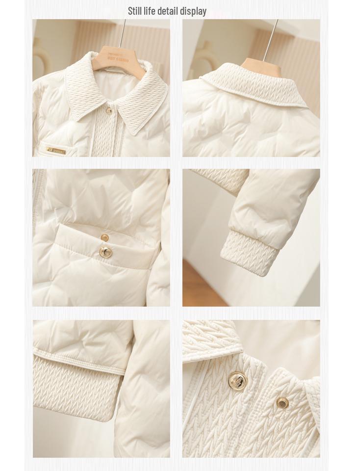 Women's 2025 Lightweight Short Down Jacket - Winter Fashion Polo Collar, Single-Breasted Design.