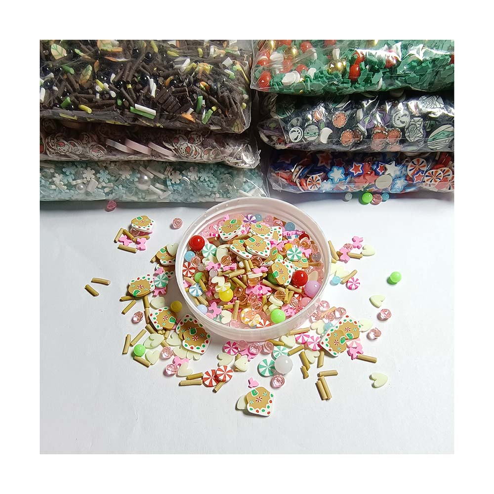 Cute DIY 500g/bag Mini Polymer Clay Soft Stickers for Girls Women Nail Art Polish Accessory Nail Stickers 500g/bag