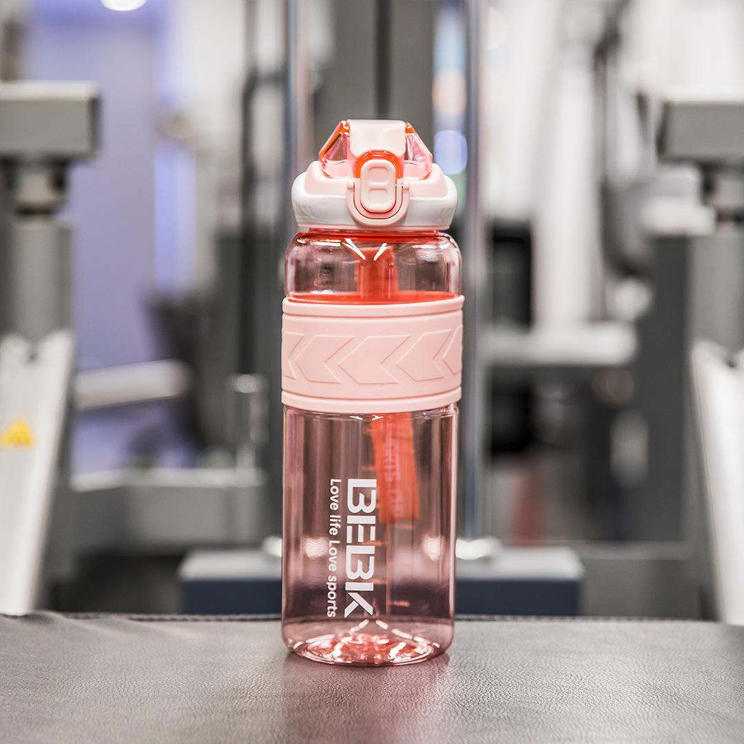 

На открытом воздухе, для мужчин и женщин, прямой питьевой горшок, для студентов, для переноски пластиковых стаканчиков, портативная чашка для фитнеса 950ML розовый