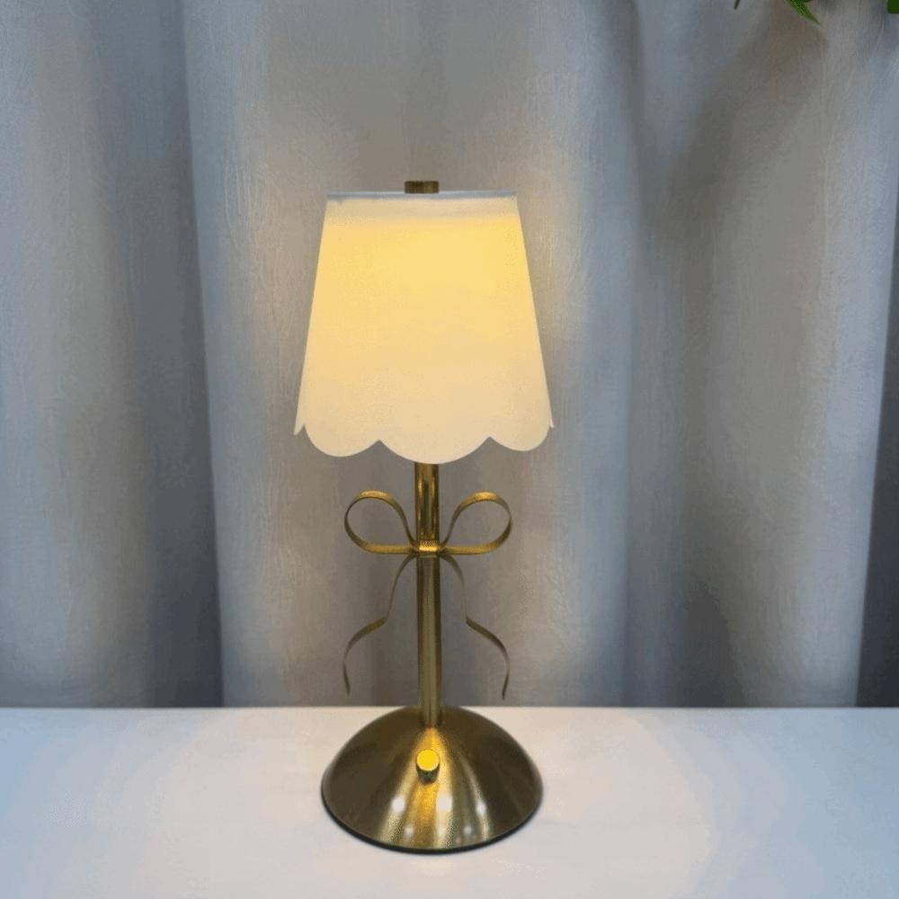 

Rechargeable LED Desk Lamp Fabric Shade Atmosphere Night Light Living Room бежевий