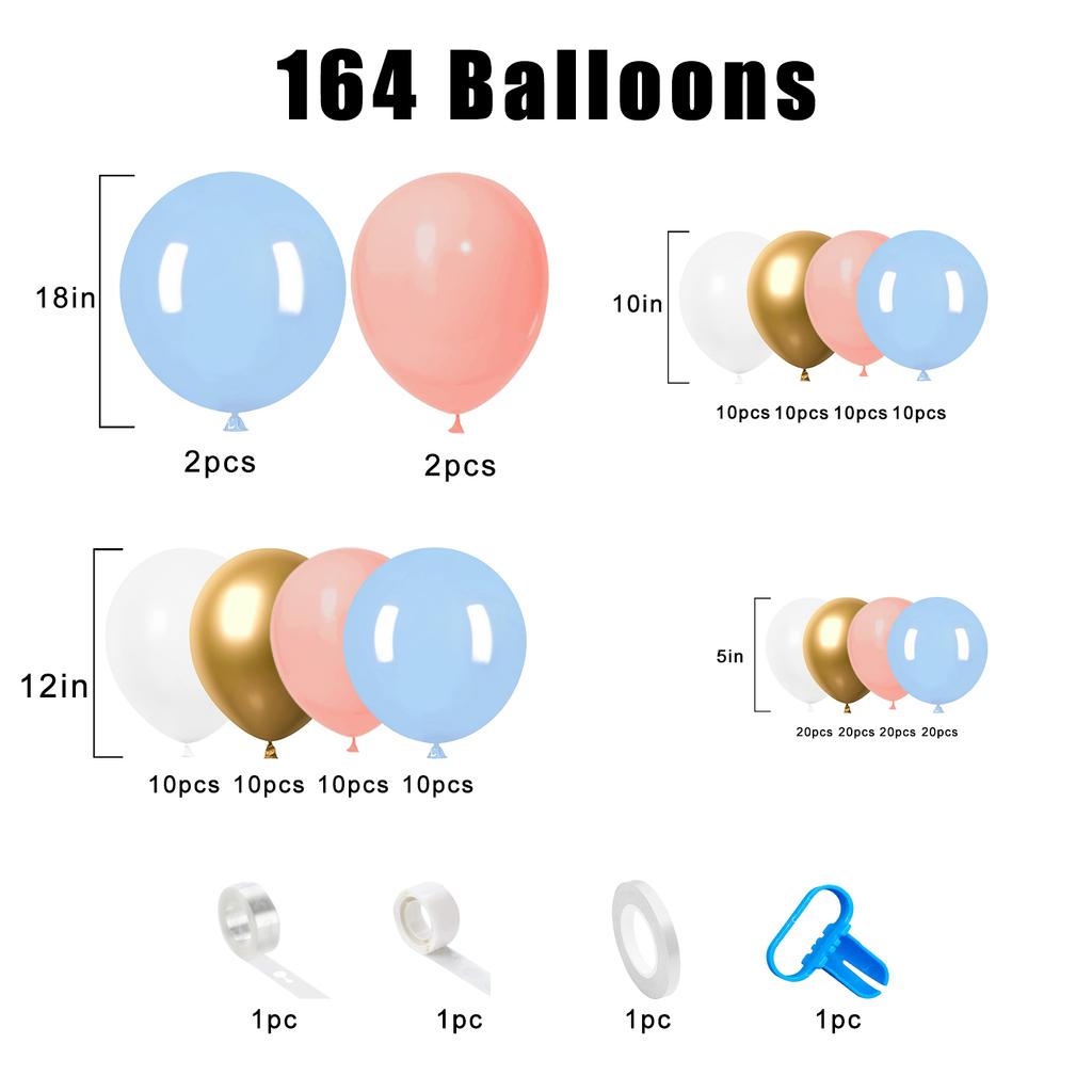 109Pcs multi-color latex balloon set suitable for birthday parties, weddings, Valentine's Day party decoration